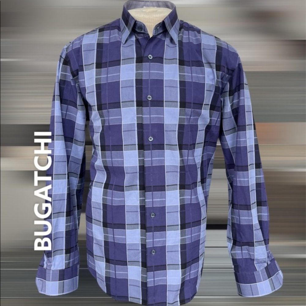 BUGATCHI Button Down Dress Shirt Shaped Fit XL